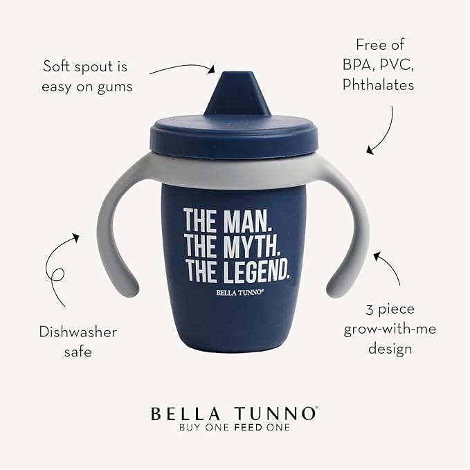 Sippy Cup by Bella Tunno, Silicone Training Cup with Transition Handles for Infants, Toddlers & Kids, Babies 6-12 Months & Toddlers 1-3 Years, Boys & Girls, Sip Sip Hooray, 8 oz