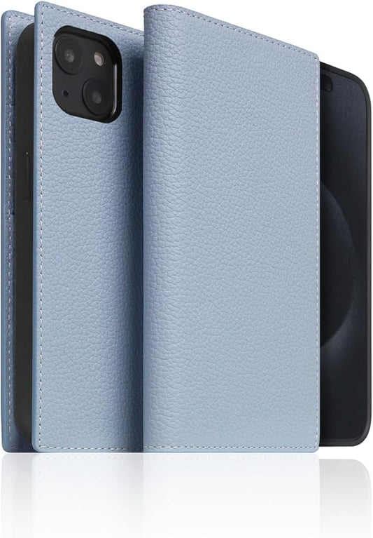 D8 Full Grain Leather Wallet Case for iPhone 15 Plus - [2-in-1] Handcrafted Detachable Diary Style with Magnetic MagSafe Back Cover, Gift Box Included (Powder Blue)