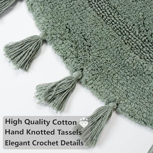 KOEXM Half Circle Boho Bathroom Rugs - Image 5