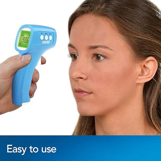 Vicks Non-Contact Infrared Thermometer for Forehead, Food and Bath – Touchless Thermometer for Adults, Babies, Toddlers and Kids – Fast, Reliable, and Clinically Proven Accuracy (Pack of 2)