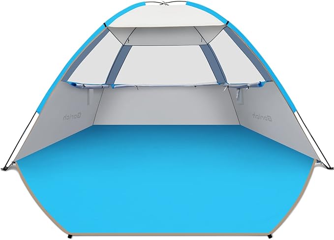 Gorich Beach Tent Sun Shelter for 3/4-5/6-7/8-10 Person with UPF 50＋ UV Protection, Lightweight & Easy Setup Beach Shade Canopy, Portable Beach Shade Tent Beach Cabana
