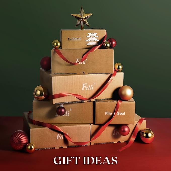 Felli Flip Tite Storage Container with 4 Inch Lid SQUARE & RECTANGLE, Air Tight Ring Seal Top Clear Acrylic Canister Jar, Spice Pasta Cereal Snack Pantry Organizer, Gift Set for Women (10pk, Variety)