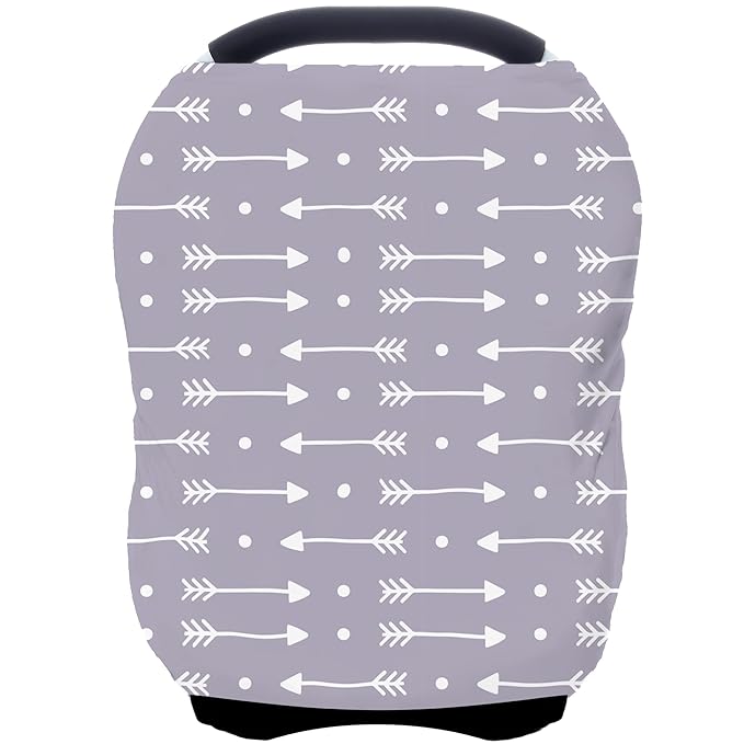 Car Seat Covers for Babies - Multi- use Nursing Carseat Canopy, Breastfeeding Covers, Baby Shower Gifts for Boys and Girls (dot Arrows)