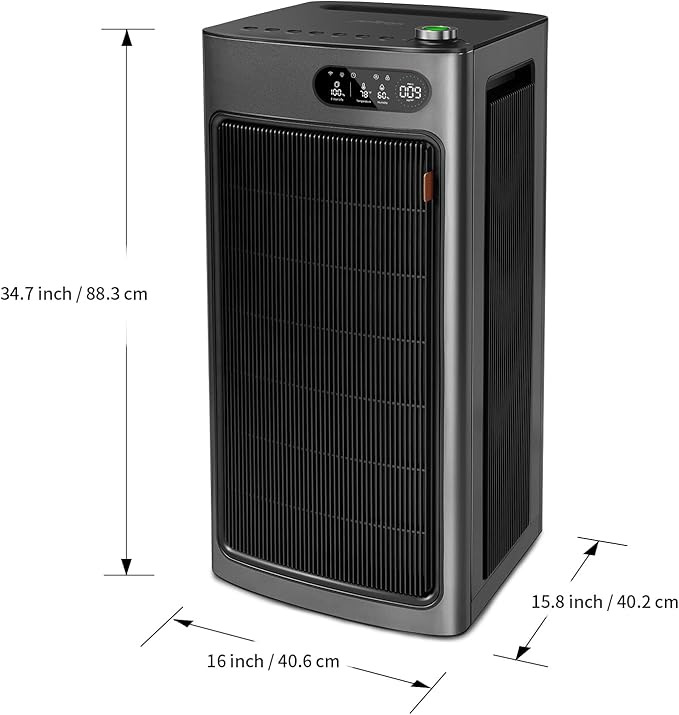 Jafända Air Purifier for Home Office Room Up to 6862 ft², Dual Carbon Air Filter Air Cleaner, Smart Whole House HEPA Air Purifiers Remove 99.97% Dust Pollen Smoke Pet Dander Allergies Mold Odors VOCs