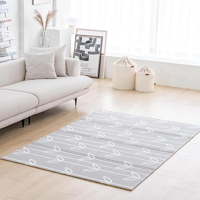 Baby Care Foldable Mat - Sea Petals(Gray), Large