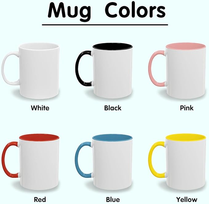 Personalized Coffee Cup with Photo, Logo or Text - Custom Both Sides Printed Mug for Him & Her - Unique Customized Gifts with Names - White/Pink