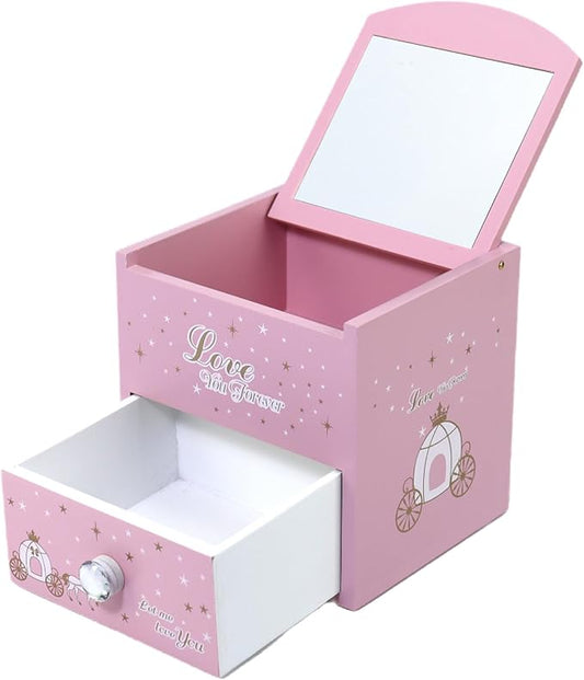 Girl Jewelry Box Pink Tabletop Storage Box Little girl birthday christmas Gift kids jewelry box Organizer
