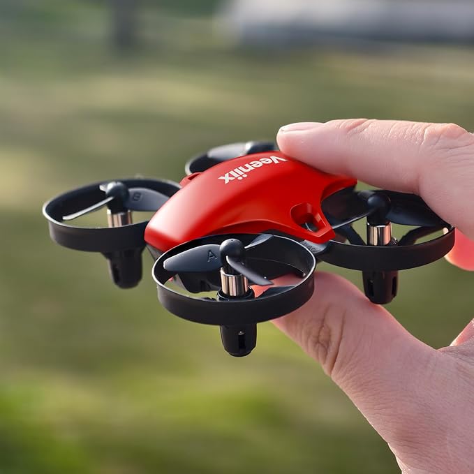 V995 Red Mini Drone for Kids and Beginners,Indoor RC Quadcopter Plane with 3D Flips, 360° Rotation, Circle Fly, Auto Hover, Headless Mode, 21Mins 3 Batteries, Gift for Boys and Girls