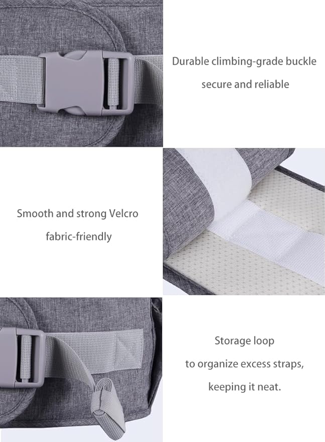 Baby Hip Seat Carrier Baby Waist Stool for Child Infant Toddler with Adjustable Strap Buckle Pocket Soft Inner Huge Storage (Black)