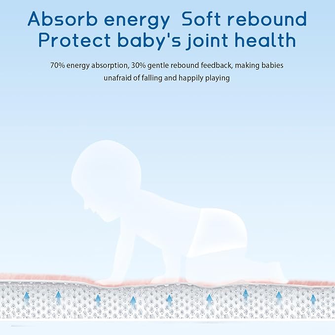 Baby Play Mat for Floor Tummy Time Mat Nursery Rug Muscle Area Rug Playroom Tatami 79"x138" Memory Foam 1.3" Thick Crawling For Babies,Toddlers, Infants, Kids,Floor(Pink)