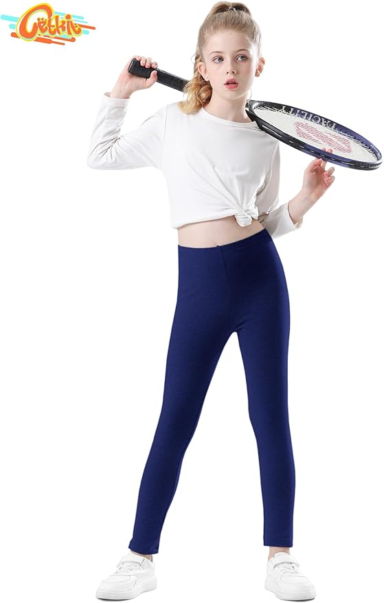 Girls Leggings Cotton Leggings for Toddler Footless Girls Pants Stretchy Baby Girl's Pants Infant Basic Leggings Size 6M -14Y