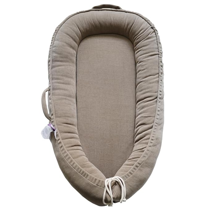 Infant Lounger, Baby Nest Cover for Baby Girls & Boys, Newborn Essentials for Baby 0-12 Months, 100% Cotton Breathable (Fields of Rye, Corduroy)