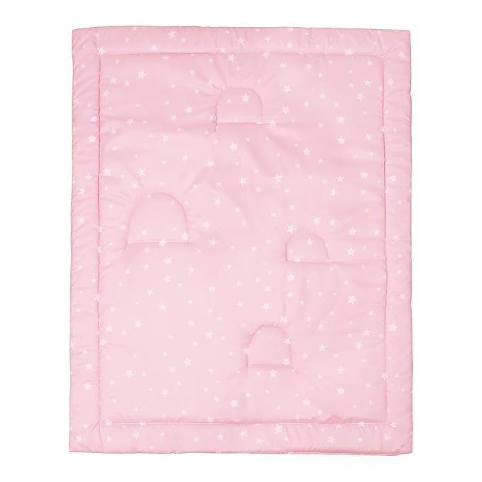 UOMNY Crib Bedding Set for Girls 3 Piece with Comforter Sheet Toddler Pillowcase Baby Bedding Sets Pink Rainbow