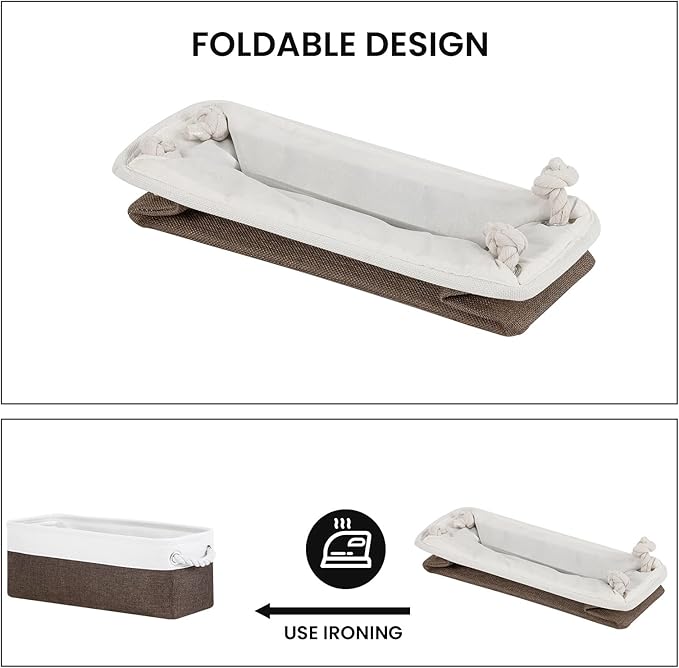 DULLEMELO Toilet Paper Storage Basket, Toilet Tank Basket with Rope Handles for Bathroom Storage