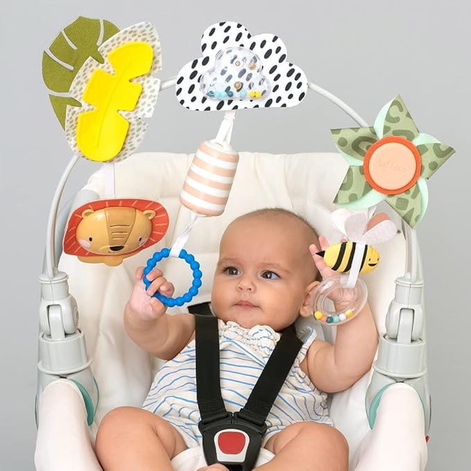 Taf Toys Savannah Adventures Arch | Activity Arch with Fascinating Toys, Stimulates Baby’s Senses & Motor Skills Development | Newborn & Baby Toys 3-6 Months | Use on Strollers, Bassinets, Crib