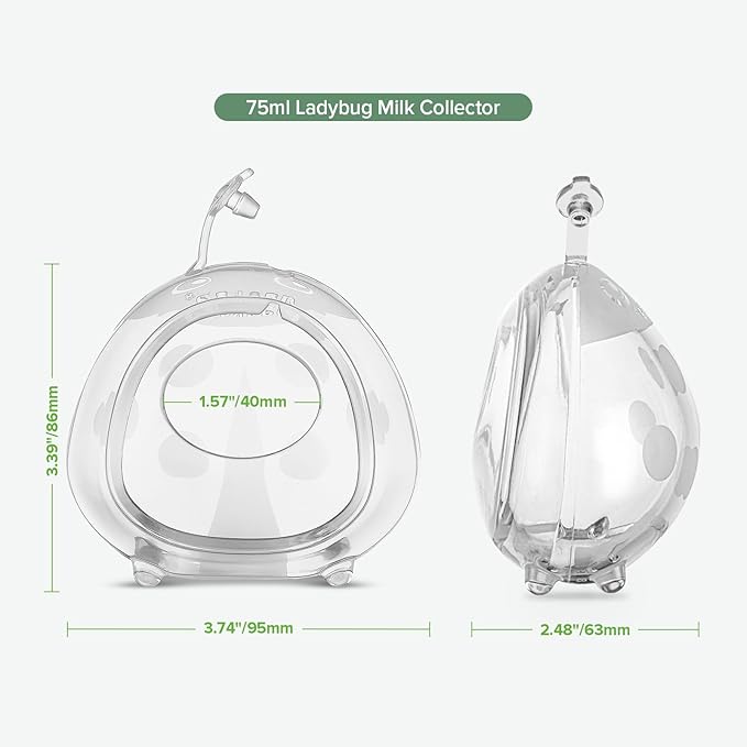 haakaa Ladybug Milk Collector Wearable Milk Collector Ladybug Breastmilk Collector Breastfeeding Milk Catchers Breast Milk Savers 2.5oz/75ml 2 PCS