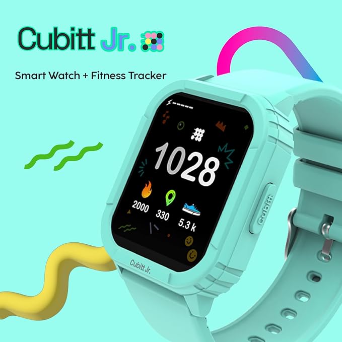 Cubitt Jr Smart Watch Fitness Tracker for Kids and Teens, with Games, Step Counter, Sleep Monitor, Heart Rate Monitor, Activity Tracker, Good Habits Alarms, 1.52" Touch Screen, IP68 Waterproof