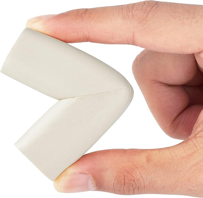 8-Pack Baby Proofing Corner Protectors, Furniture Corner and Edge Safety Bumpers, Soft Rubber Foam Cushion Covers, 3M Taped Corner Protector, Baby Child Proofing Pads, Table Protector, White