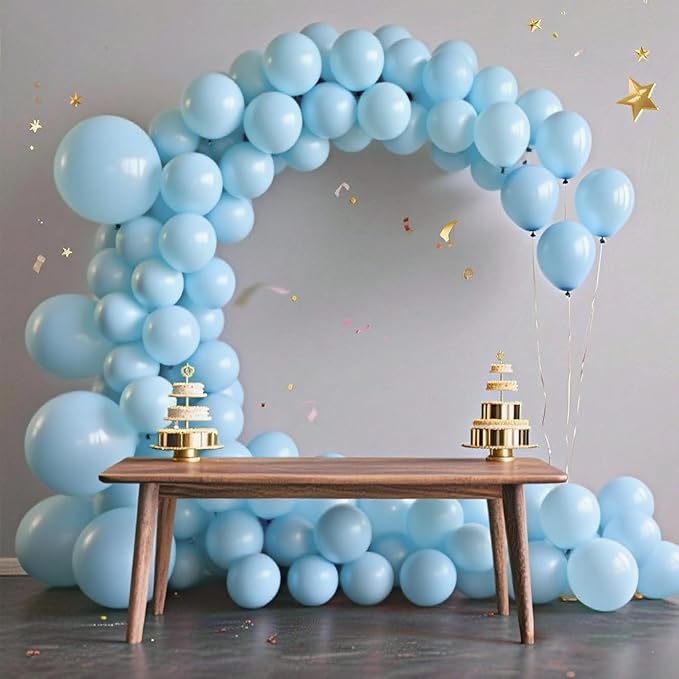 140pcs Makani Blue Round Balloons Different Sizes 18 12 10 5 Inch Latex Balloons for Arch Decoration Party Balloon Kit for Graduation Birthday Party Wedding Balloon Baby Shower Decoration