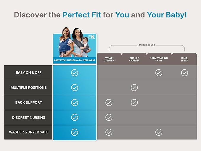 Active Yoga Baby K'tan Baby Carrier Wrap: #1 Easy Pre-Wrapped Baby Sling | Soft Yoga Fabric | UVA/UVB Infant Sun Protection | Breathable Quick Drying | Newborn to Toddler up to 35lb (See Size Chart)
