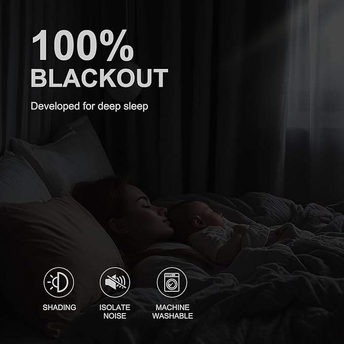NICETOWN Blackout Curtains for Kitchen, Thermal Insulated Short Curtains for Living Room Window Blinds, Grommet Room Darkening Smart Plylux Curtians for Bedroom, 52 x 63 inch, 1 Pair, Silver Grey