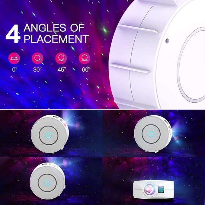 Star Projector, Galaxy Projector for Bedroom, Smart APP & Voice Control Galaxy lamp, Compatible with Alexa & Google Home, for Kids Adults Bedroom,Room Decor,Game Room,Party (White Round)