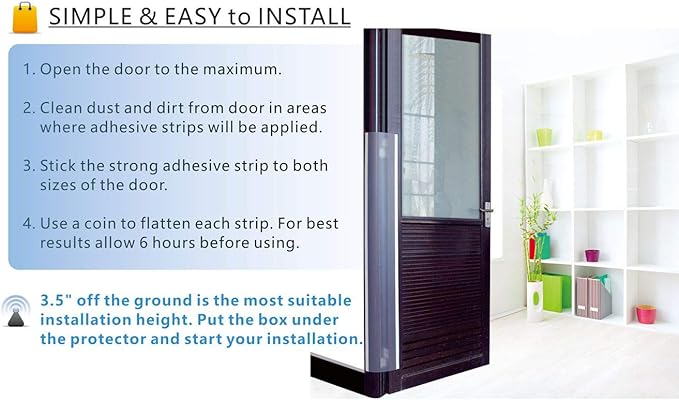 AILUOQI 4 Pack Door Jam Shield Finger Pinch Guard for Baby Proofing, Kids, Hinge Cover Pinch Guard for 90 & 180 Degree Doors Frame & Baby Gate. 47.2" H, 6.7" W