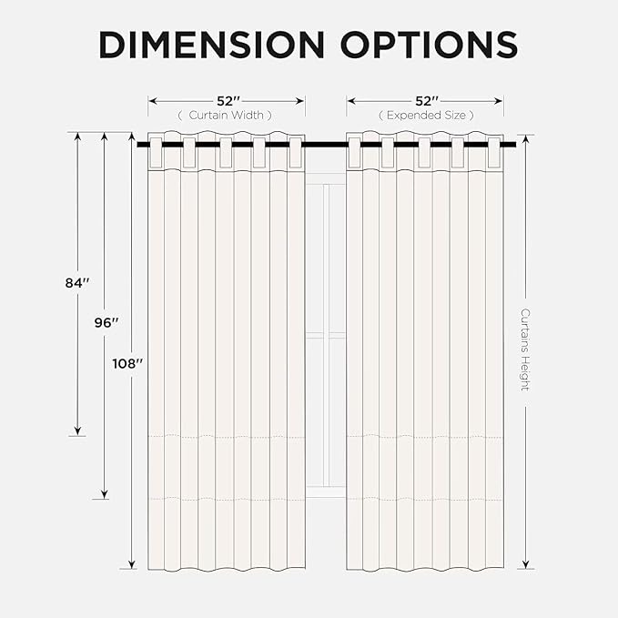 Joydeco 90 Inch 60% Blackout White Curtains 2 Panels, Elegant Semi Sheer Curtains for Bedroom, Thermal Insulated Black Out Drapes for Living Room, Rod Pocket Back Tab Drapes(W52 x L90 Inch,Pure White)