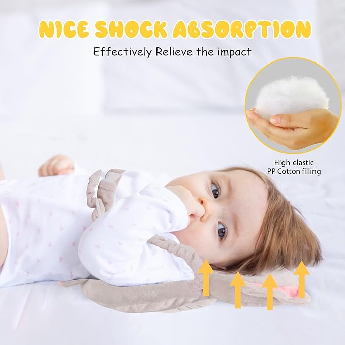 Baby Head Protection Backpack - Soft & Comfortable, Cute Cartoon Design, Elephant