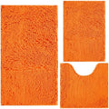 Bathroom Rugs Chenille 3-Piece Extra Soft and Absorbent Shag Bathroom Rugs by BOANKODU