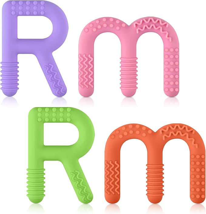 ERKOON Sensory Chew Toys for Autistic Children, 4 Pack Silicone Chewy Tube Oral Motor Tools for Sensory Kids with Autism, Biting, ADHD, SPD, Chewies with Special Needs, Teething Sticks Toys