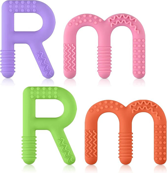 ERKOON Sensory Chew Toys for Autistic Children, 4 Pack Silicone Chewy Tube Oral Motor Tools for Sensory Kids with Autism, Biting, ADHD, SPD, Chewies with Special Needs, Teething Sticks Toys