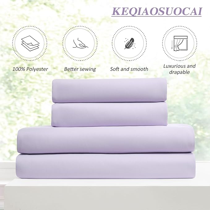 KEQIAOSUOCAI Pinch Pleated Curtains 120 Inches Long, Energy Saving Window Treatment Privacy Drapery for Living Room, Vertical Track System Elegant Hook Panels(Lavender, 2 Pieces, W40 x L120)