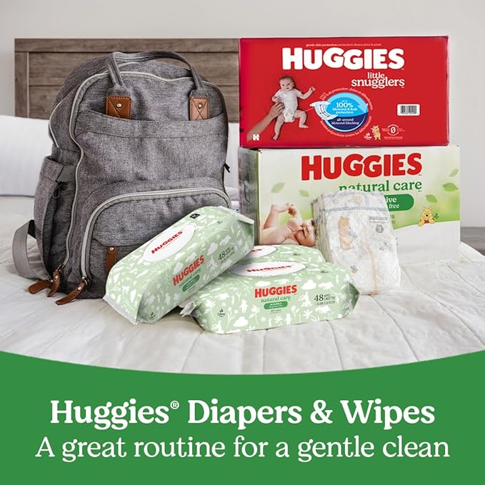 Huggies Natural Care Sensitive Baby Wipes, Unscented, Hypoallergenic, 6 Flip-Top Packs (288 Wipes Total)