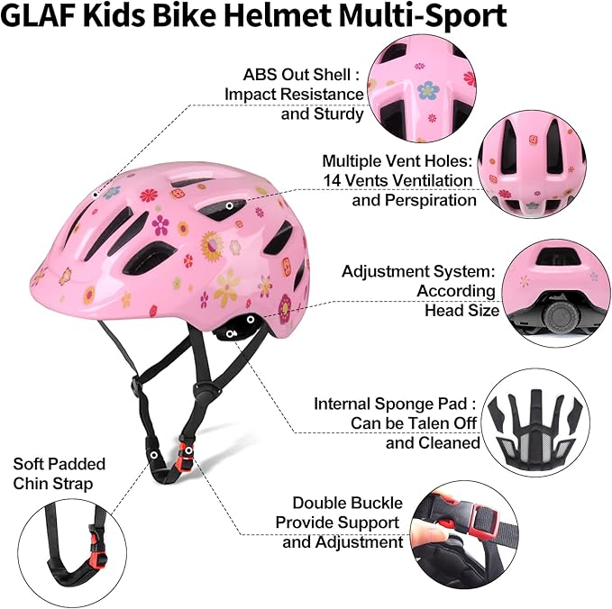 GLAF Baby Bike Helmet Toddler Helmets for 1 Year Old and up Infant Girls Boys Multi Sport Adjustable for Scooter Bicycle Kids Youth Child Skateboard Safety Cycling