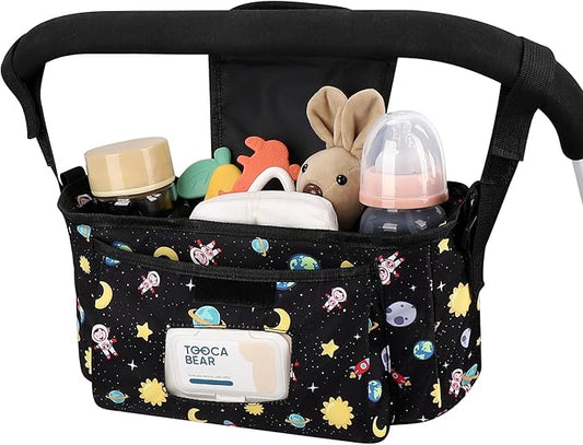 Accmor Universal Stroller Organizer with Insulated Cup Holder and Shoulder Strap, Stroller Bag Caddy Organizer Stroller Accessories for Uppababy, Baby Jogger, Nuna, Doona, Britax Strollers