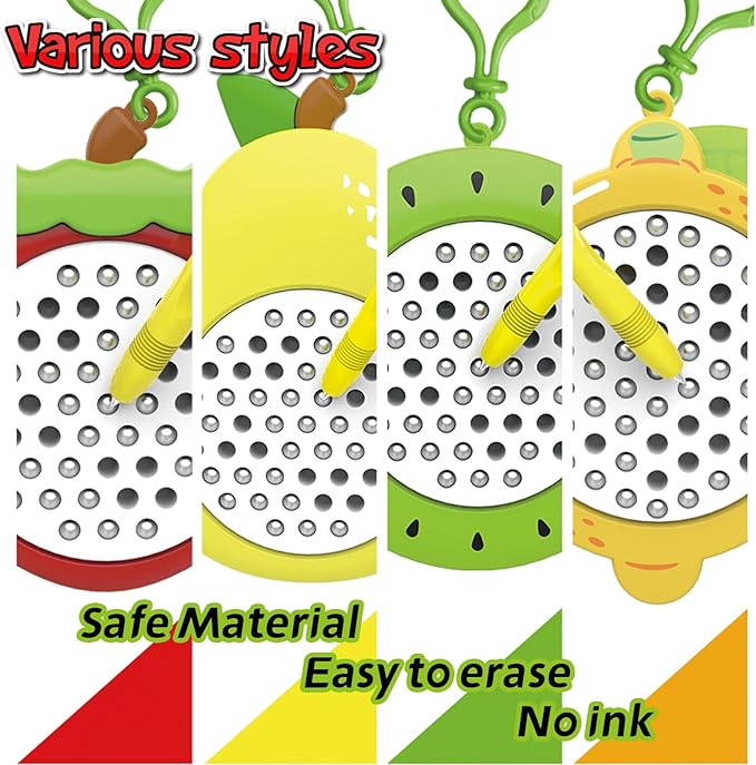 1PCS Pear Magnetic Drawing Board for Kids & Toddlers with Beads and Magnet Stylus Pen - Magnetic Travel Toy for Airplane & Car Ride Activities for Kids