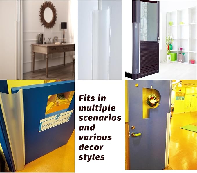 4PCS Baby Proofing Door Finger Pinch Guard Clear Door Jam Shield for Child Safety Finger Pinch Protector Hinge Protectors for Kids/Pet