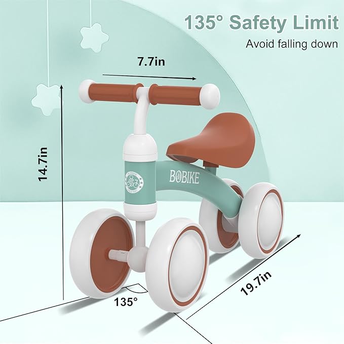 Baby Balance Bike Toys for 12-36 Months Kids Toy Boy and Girls Gifts Toddler Best First Birthday Gift Children Walker No Pedal Infant 4 Wheels Bicycle (Colorful, Green-Light)