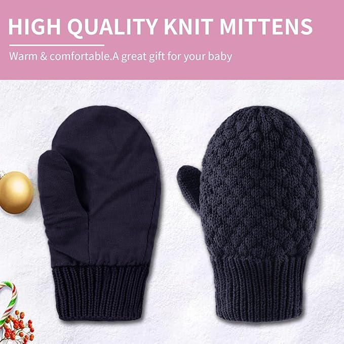 Baby Knit Mittens Toddler Boys Girls Gloves Winter Infant Newborn No Scratch Mitten 0-3 Years