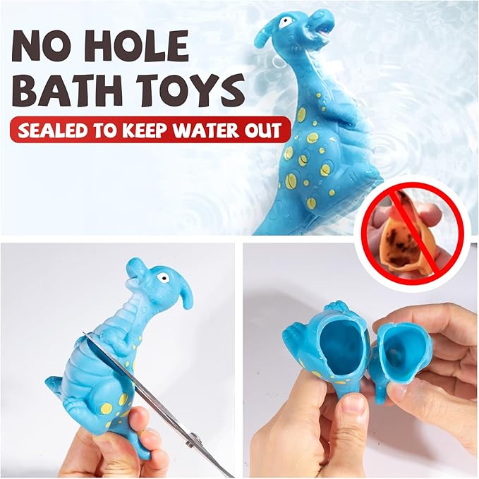 Hely Cancy Dinosaur Bath Toys - No Hole Bath Toys for Kids,Baby Bath Toys for Shower Water Pool Toys