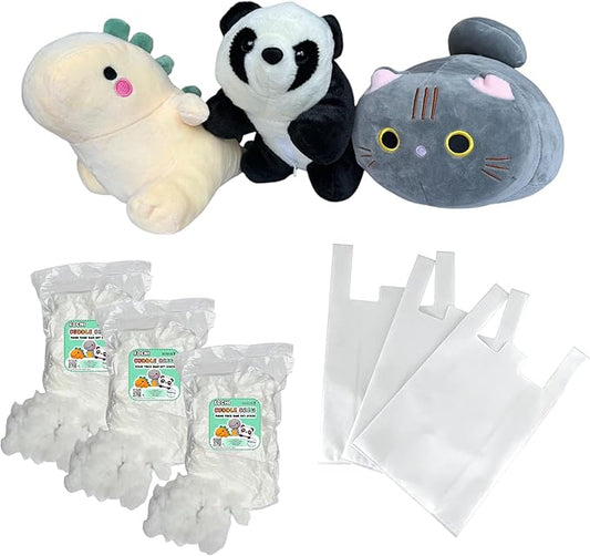 Generic 3-Pack 8" Make Your Own Stuffed Animal Kit - No Sew Crafts for Kids - DIY Children Dinosaur Pillow - Unstuffed Plush Animals Kit