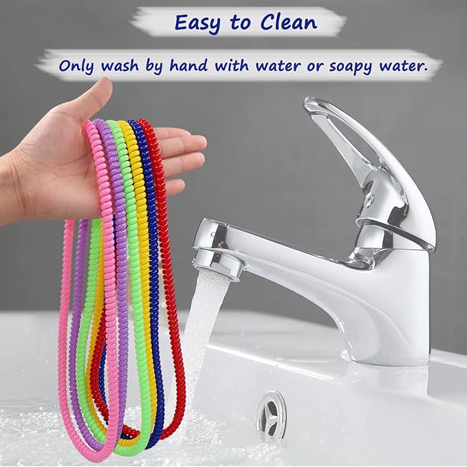 Sensory Chew Necklace for Boys and Girls, 6 Pack Stretch Chewing Necklaces for Kids with Autism ADHD SPD, Oral Motor Aids Baby Chew Toys Reduce Fidgeting for Kids Chewer (6)