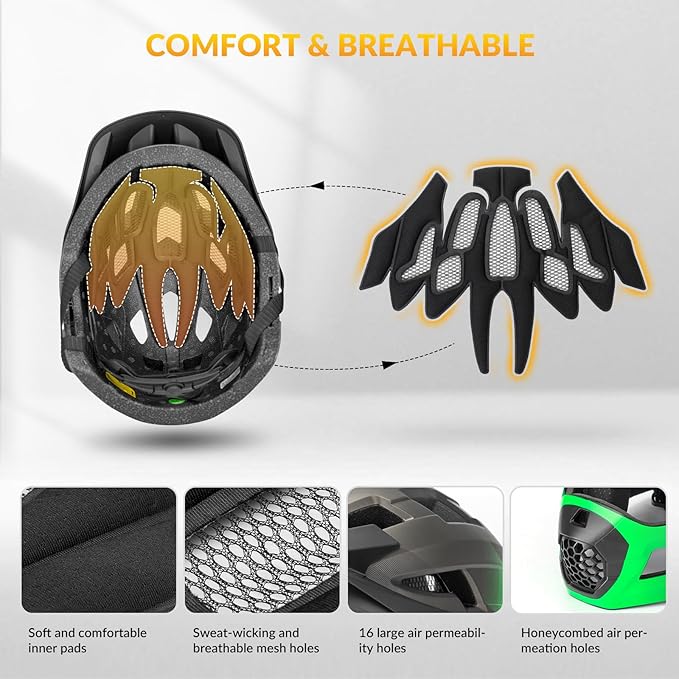 ROCKBROS Kids Bike Helmet Adjustable Detachable Full Face Bike Helmet for Children Bicycle, Skateboard, Scooter, Protective Gear
