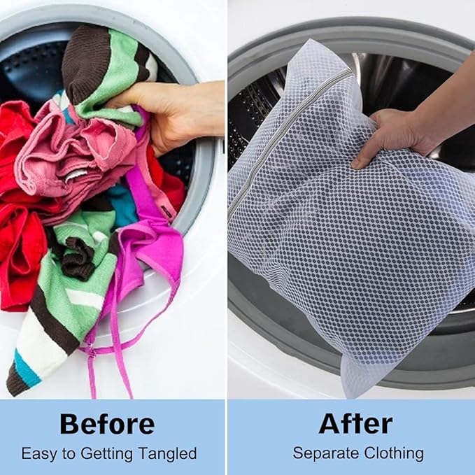 Vivifying Large Mesh Laundry Bags, 2 Pack Honeycomb Mesh Wash Bags for Washing Machine, Delicates Clothes, Sweater, Coats, Stuffed Toys, Blanket (White)