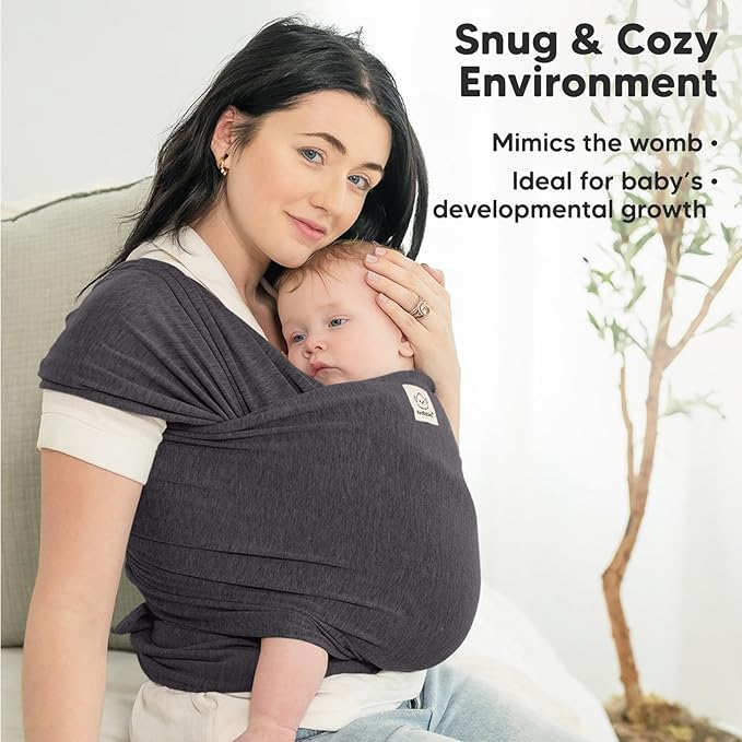 KeaBabies Baby Wrap Carrier - All in 1 Original Baby Carrier Newborn to Toddler Sling, Easy to Wear, Hands Free Bonding, Lightweight, Breathable Infant Wraps (Mystic Gray)