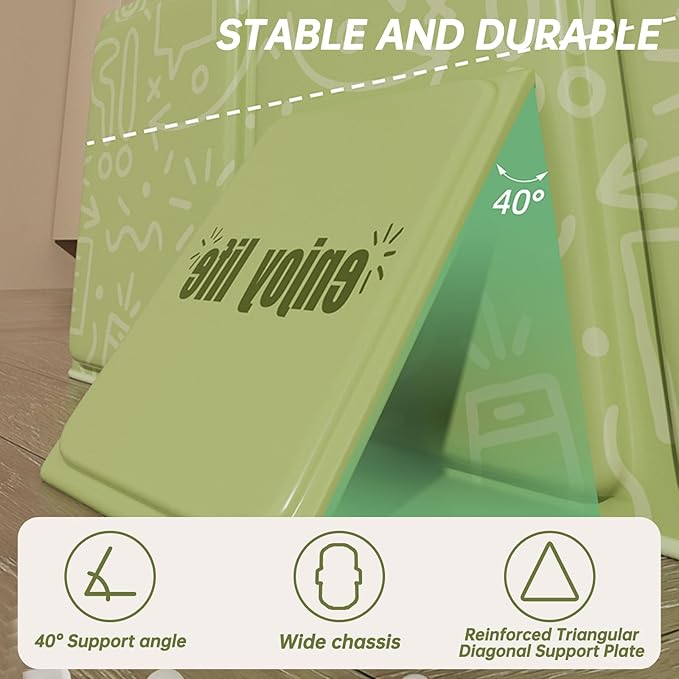 Baby Foldable Kids Bathtub for Infants to Toddler with Non-Slip Base,Easy Storage,Perfect for Small Spaces,Graffiti Green