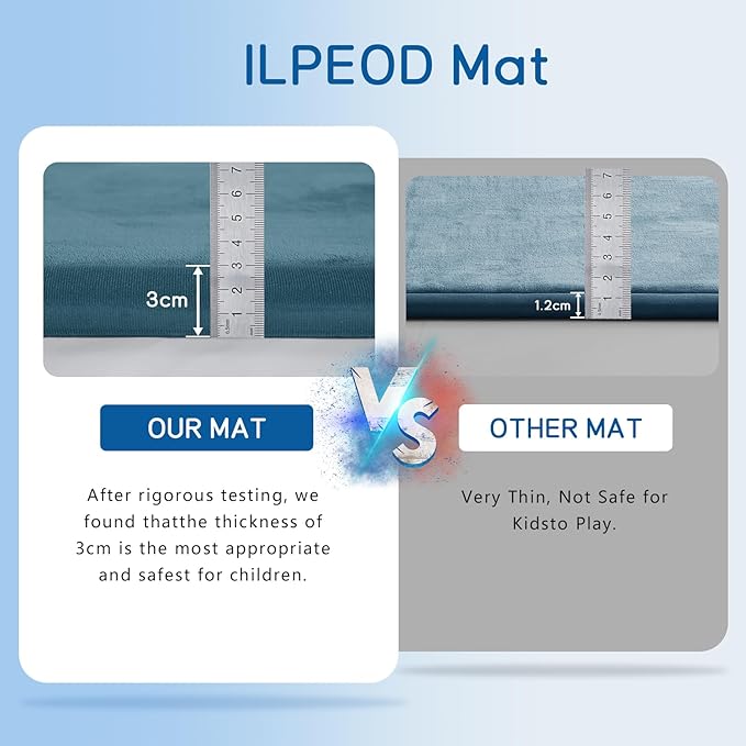 Baby Play Mat for Floor Tummy Time Mat Nursery Muscle Area Playroom Rug Tatami 79"x138" Memory Foam 1.3" Thick Crawling For Babies,Toddlers, Infants, Kids,Floor(Green)