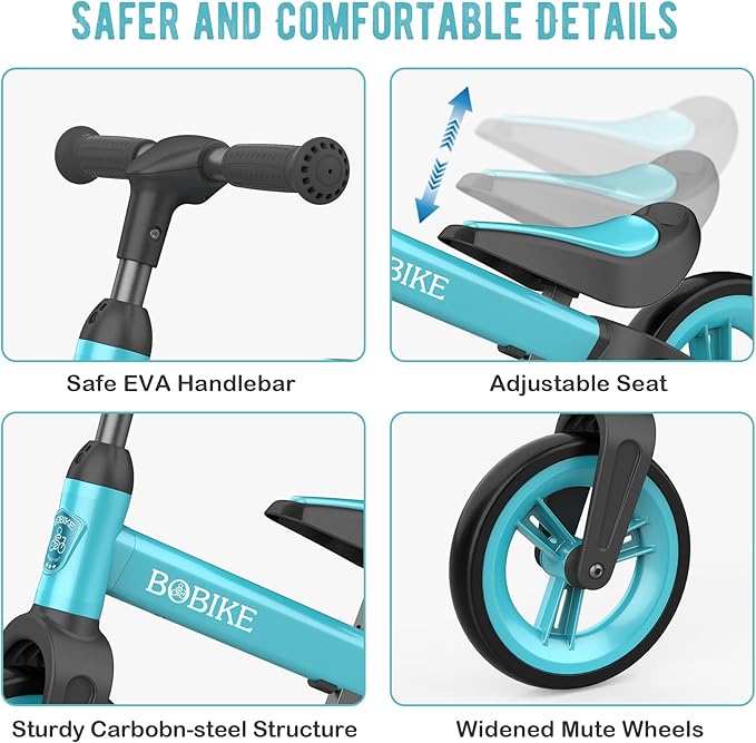 Toddler Balance Bike Toys for 1 to 4 Year Old Girls Boys Adjustable Seat and Handlebar No-Pedal Training Bike Best Gifts for Kids
