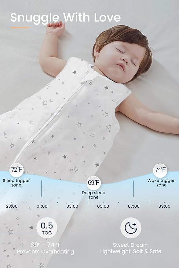 TotAha Toddler Dino Sleep Sack 2T-3T-4T, 0.5 TOG Summer Light Sleeping Sacks, Soft Wearable Blanket Baby Sleep Bag with 2-way Zipper, X-Large